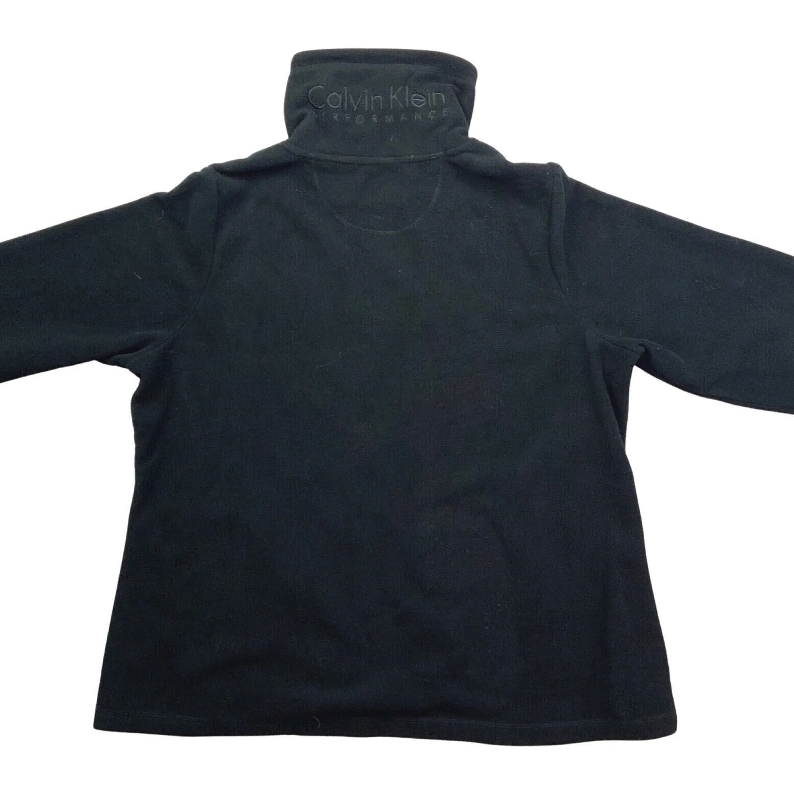 00s Black Calvin Klein Performance Embroidered Zip-Up Fleece Sports Jacket 18 20