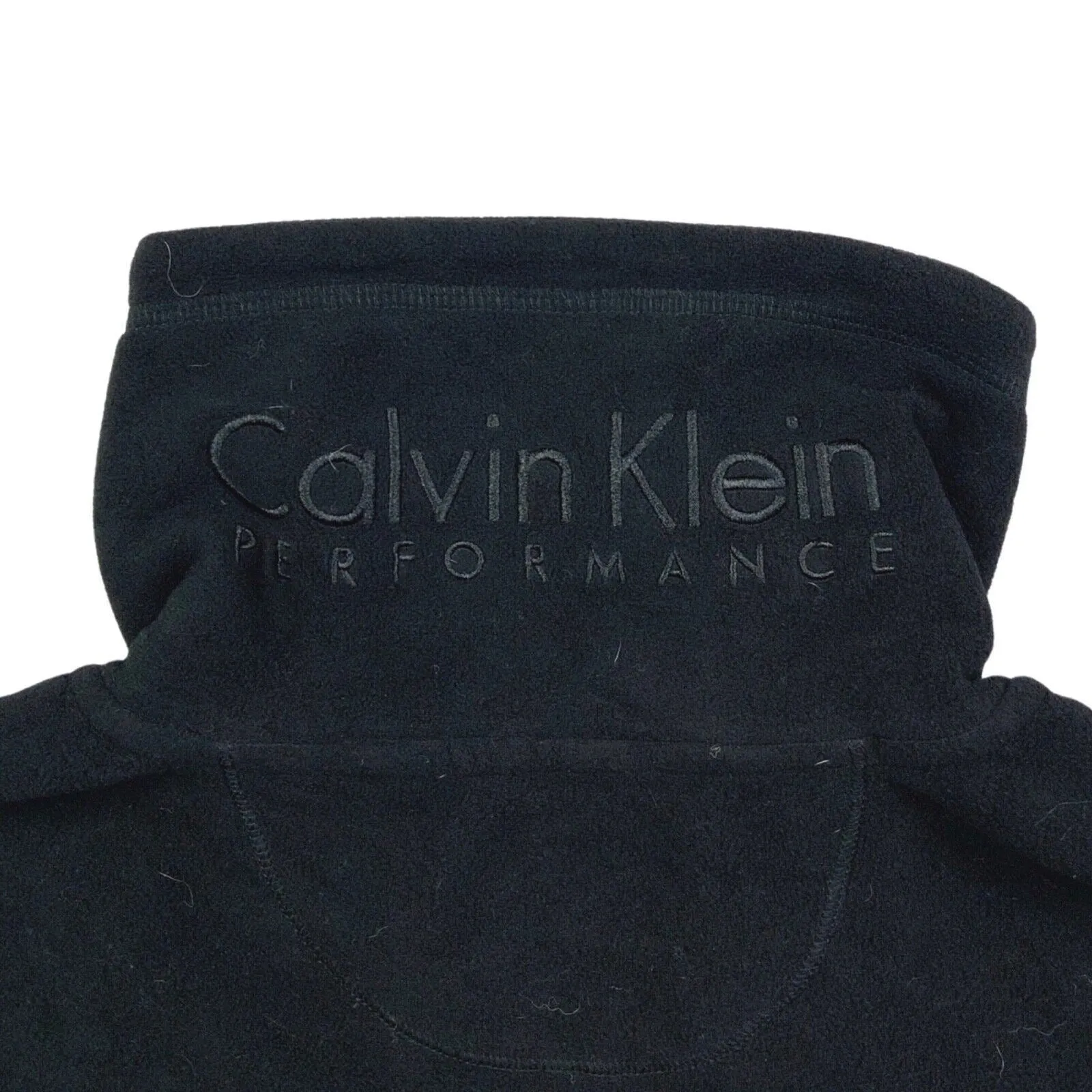 00s Black Calvin Klein Performance Embroidered Zip-Up Fleece Sports Jacket 18 20