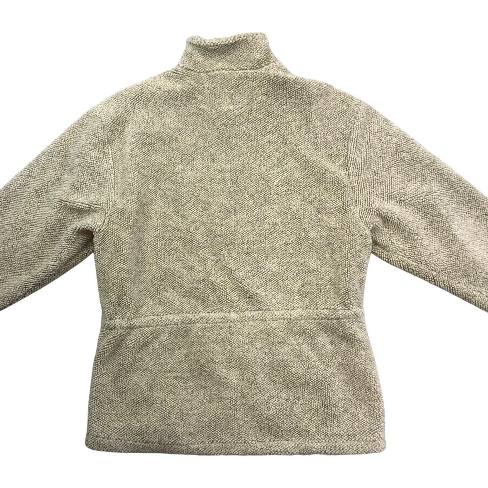 00s Oat Cream Woolrich Zip-Up Curly Fleece Jacket M