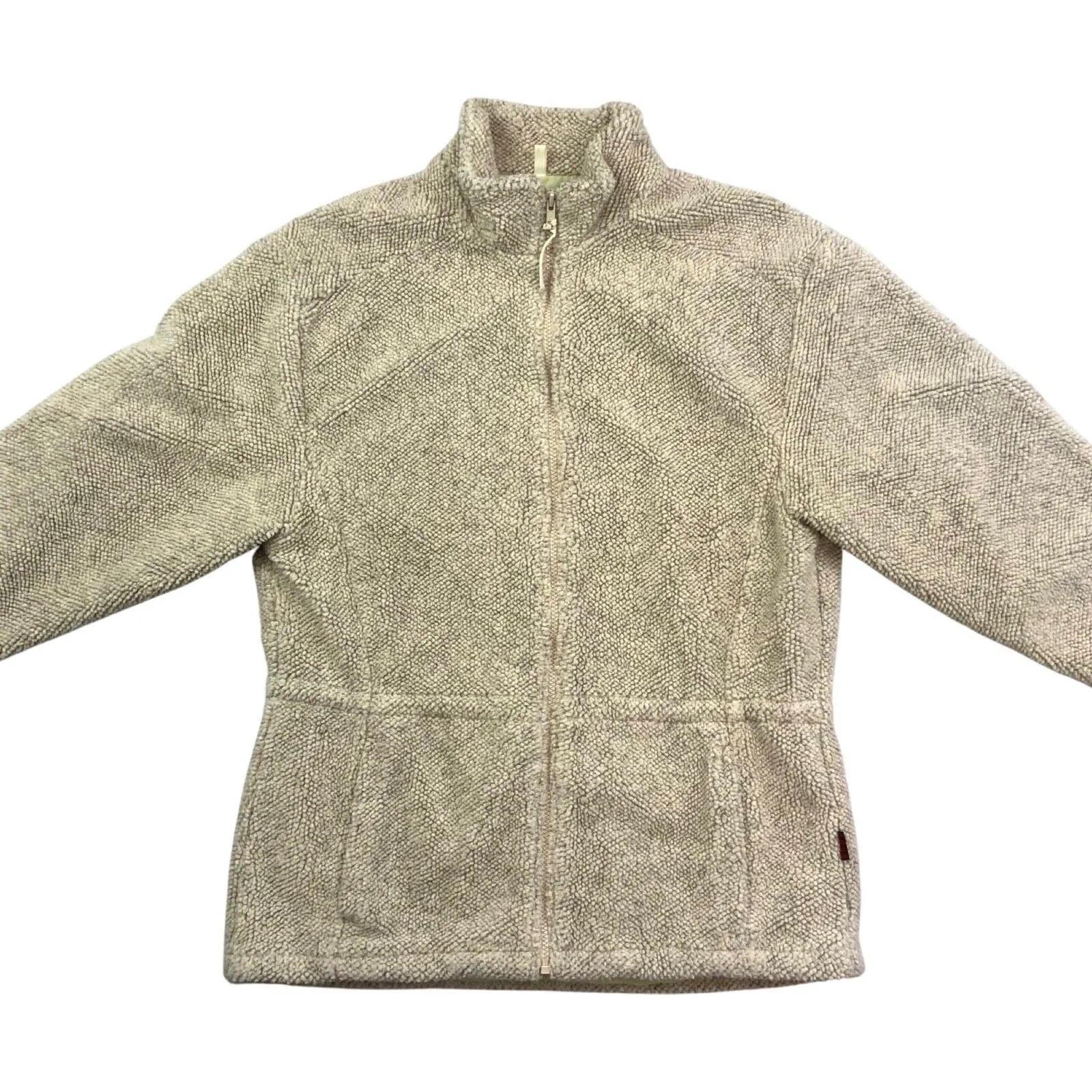 00s Oat Cream Woolrich Zip-Up Curly Fleece Jacket M