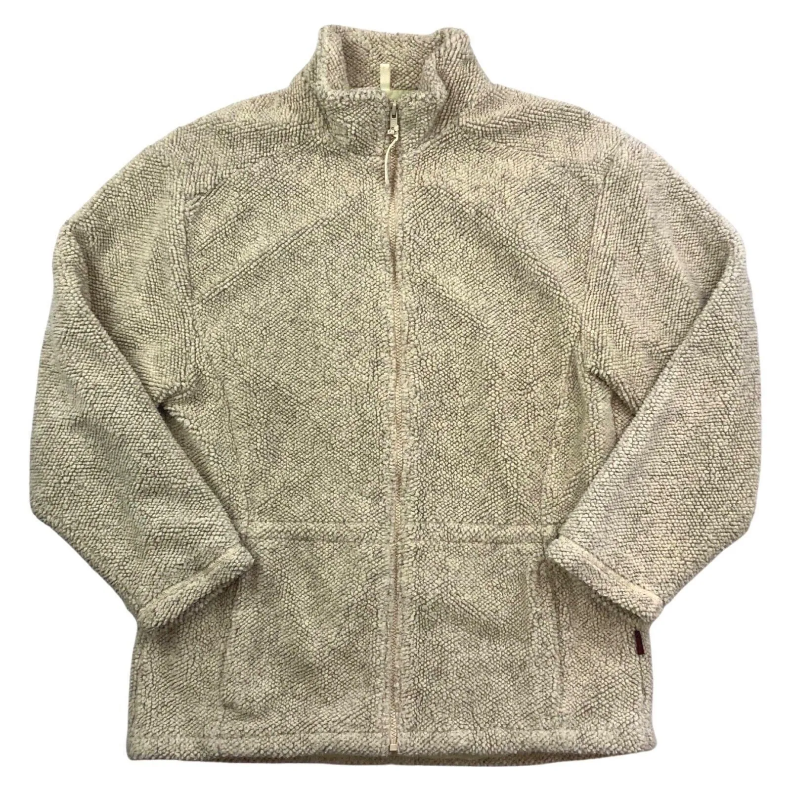 00s Oat Cream Woolrich Zip-Up Curly Fleece Jacket M