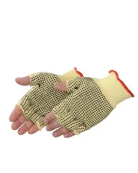 100% Kevlar Fingerless Knit with Two Sided Black PVC Dots - Men's - Dozen