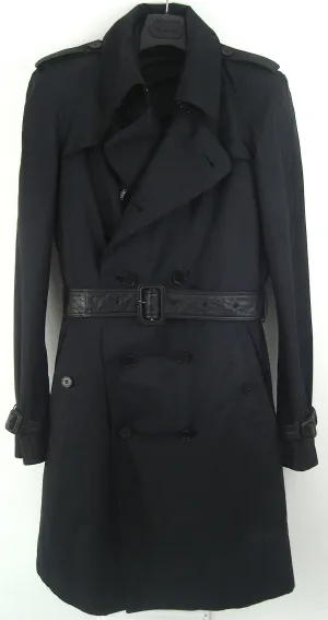 2008 Silk Gabardine Trench Coat with Leather details