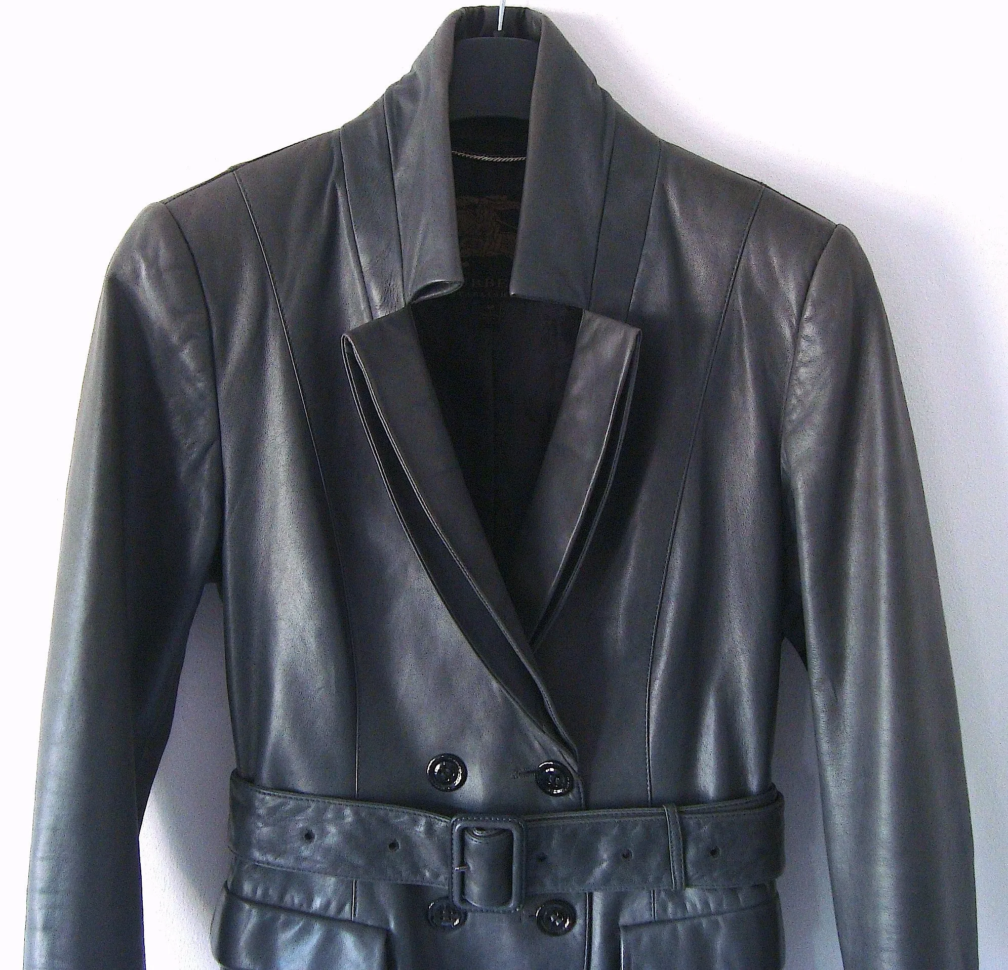 2009 Calf Leather Jacket with Architectural Lapels