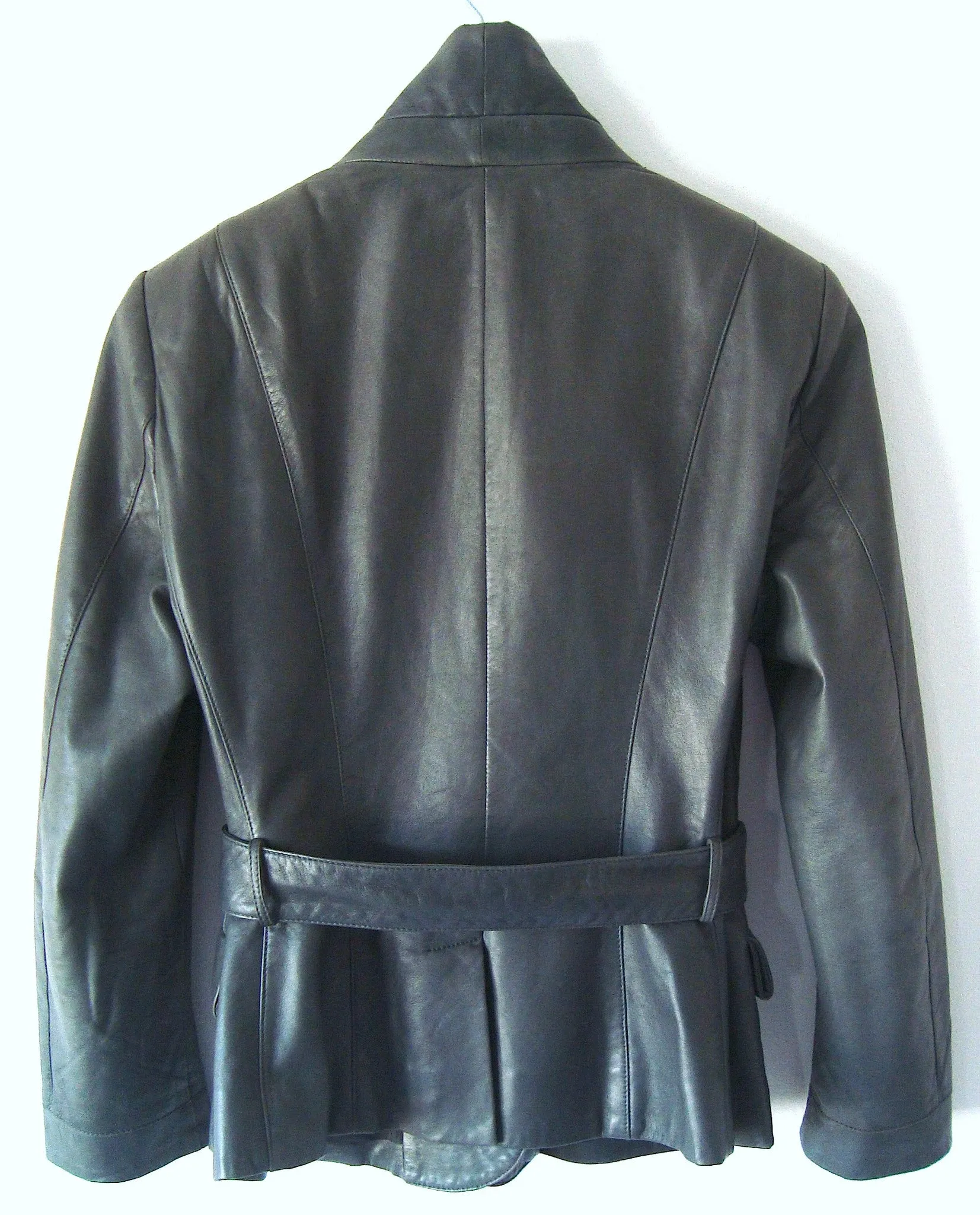 2009 Calf Leather Jacket with Architectural Lapels