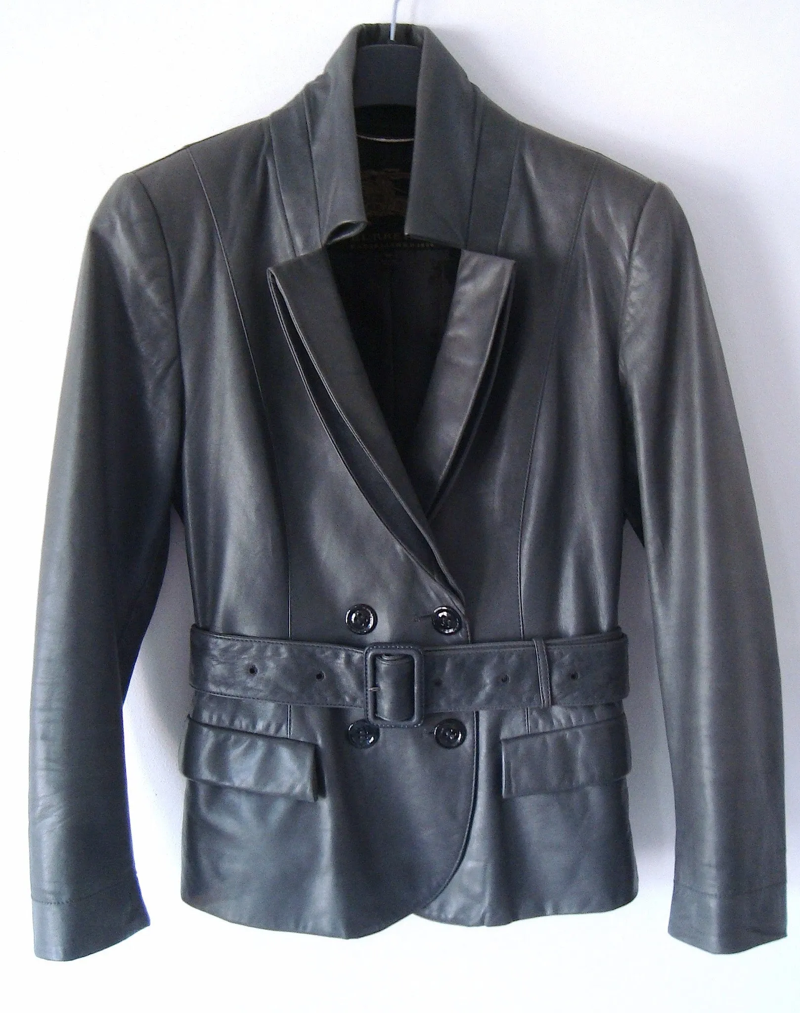 2009 Calf Leather Jacket with Architectural Lapels