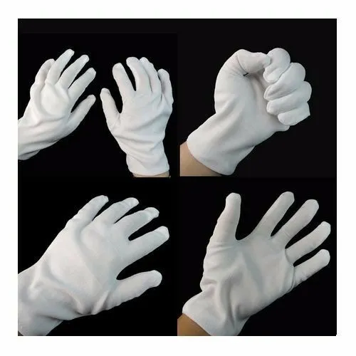 5 Pairs 10 Pcs White Work Jewellery Handling Costume Cotton Soft Thin Gloves