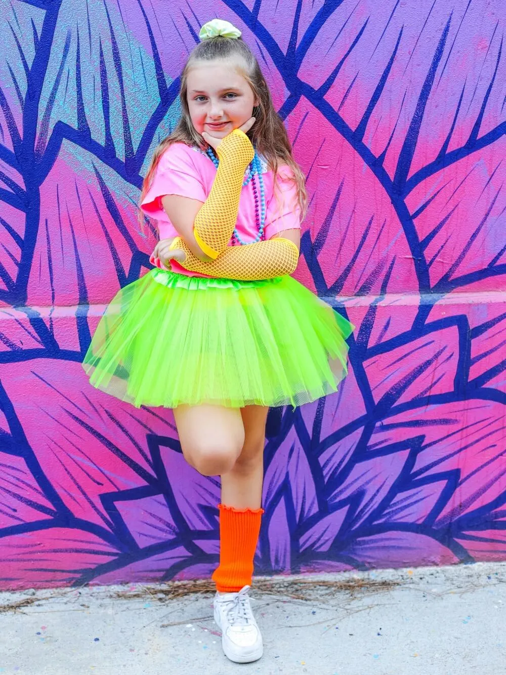 80s Tutu Costume Outfit for Kids, Adults, Plus Size - 4 Piece Dress Up Set