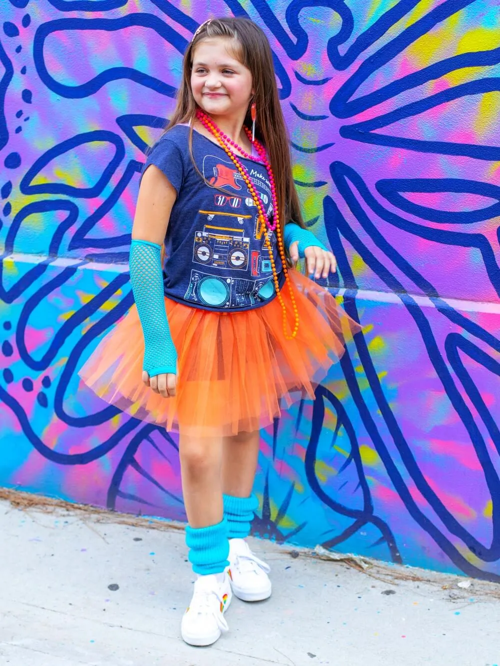 80s Tutu Costume Outfit for Kids, Adults, Plus Size - 4 Piece Dress Up Set