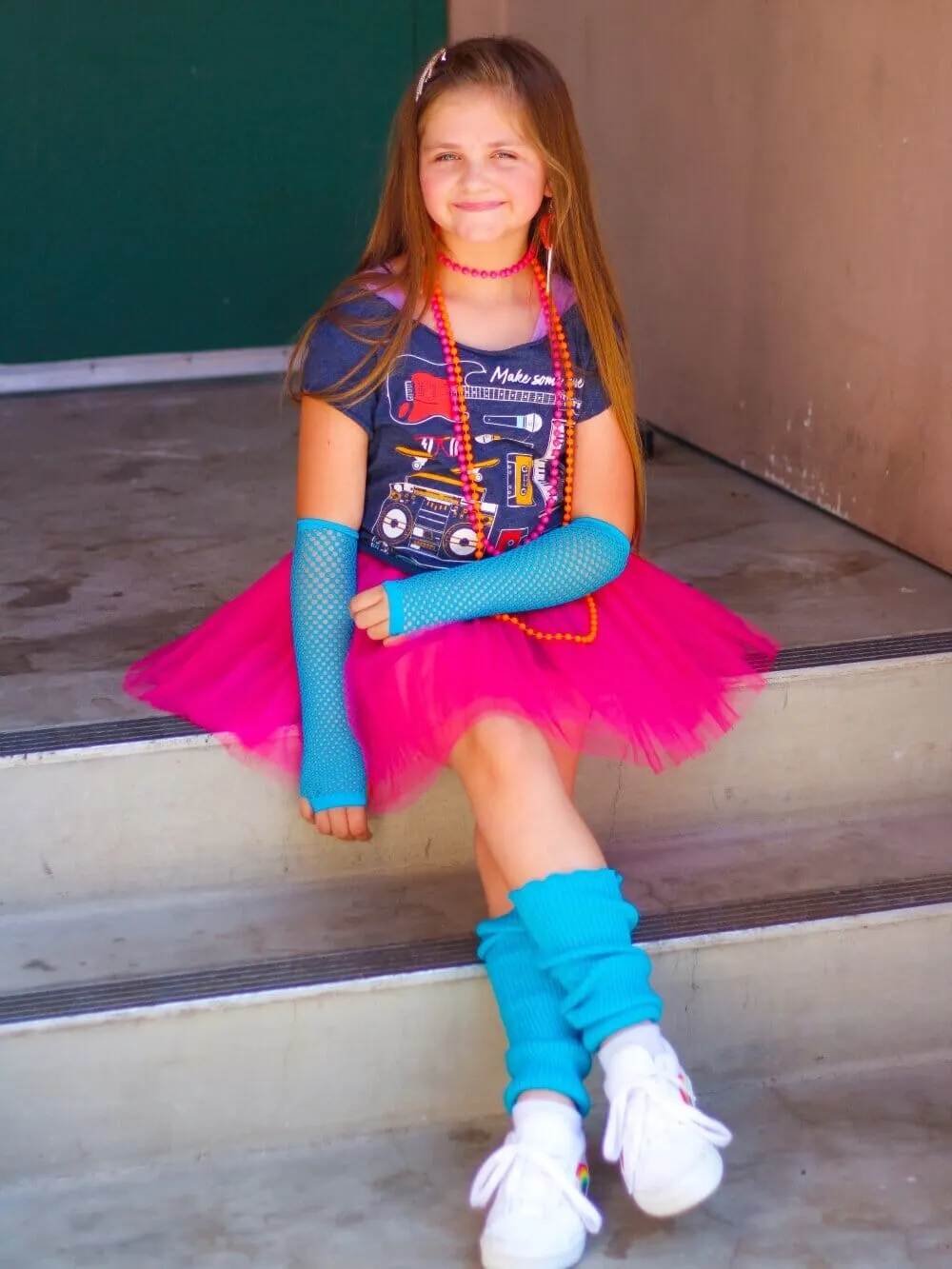 80s Tutu Costume Outfit for Kids, Adults, Plus Size - 4 Piece Dress Up Set