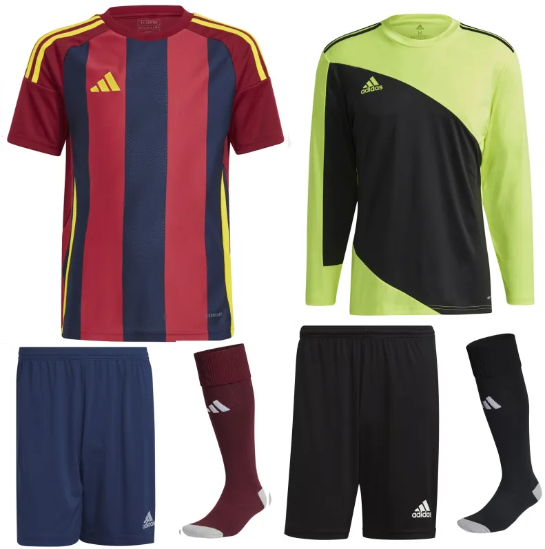 ADIDAS STRIPED 24 KIT BUNDLE MAROON NAVY YELLOW