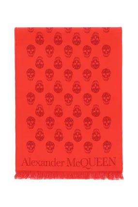 Alexander mcqueen reversible skull wool scarf