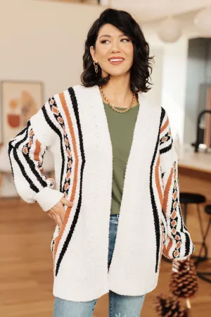 Aztec Print Cardigan In Cozy Comfort