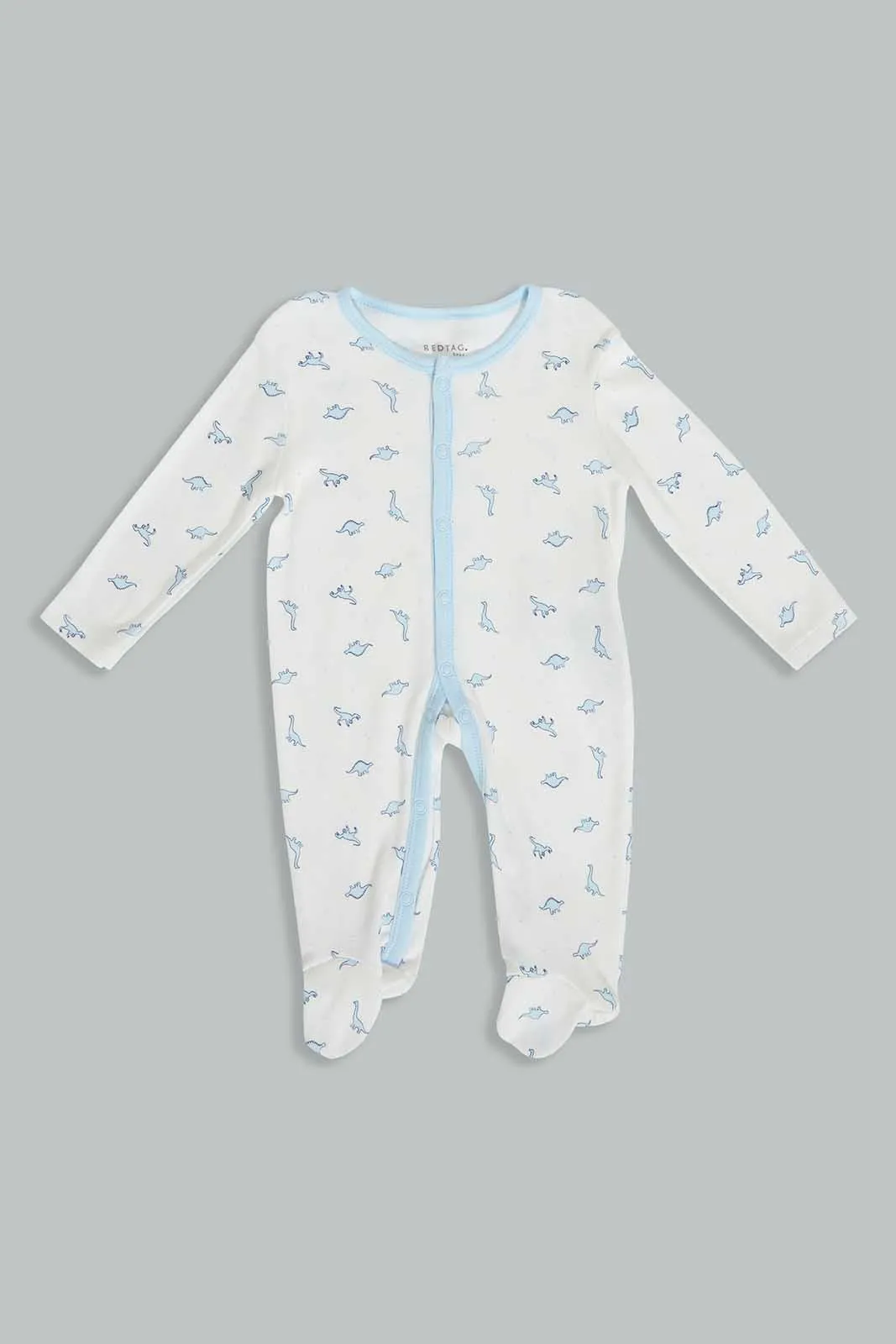 Babies Blue And White Dinosaur Gift Set (5 Piece)