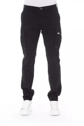 Baldinini Trend Black Cotton Men Cargo Trouser