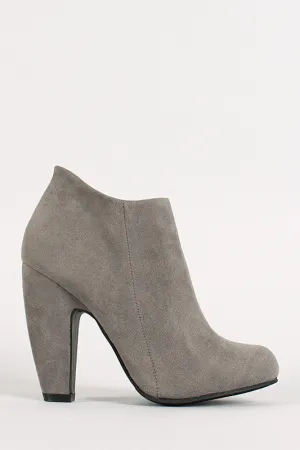 Bamboo Suede Round Toe Heeled Booties