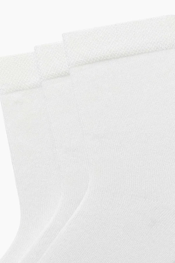 Bamboo White Crew Length Sock