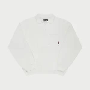 Basic L/S Polo Fleece (White)