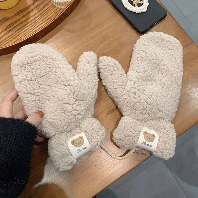 bear - fingerless winter gloves with ropes