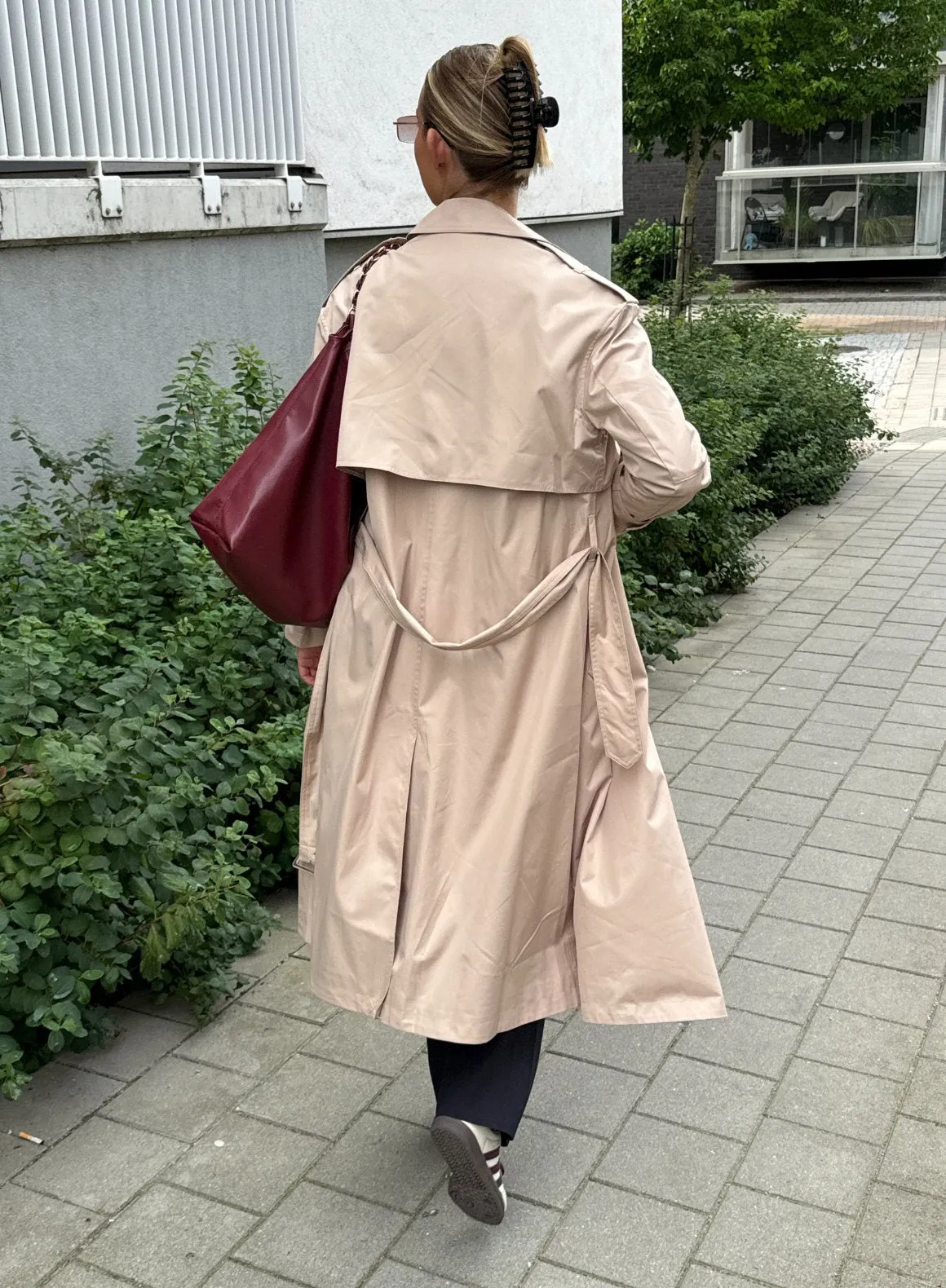 Beige Recycled Tech Trench Coat