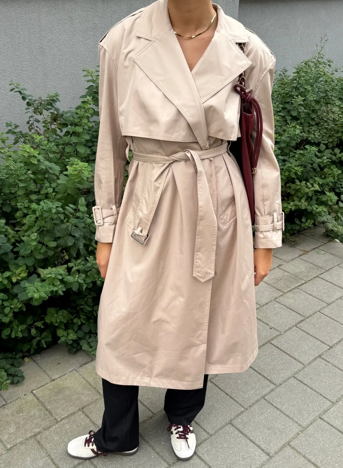 Beige Recycled Tech Trench Coat