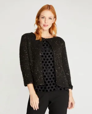 Black and Rose Gold Sequin Cardigan