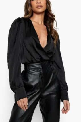 Black Satin Top