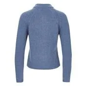 Blue Boiled Wool Zip Through Cardigan