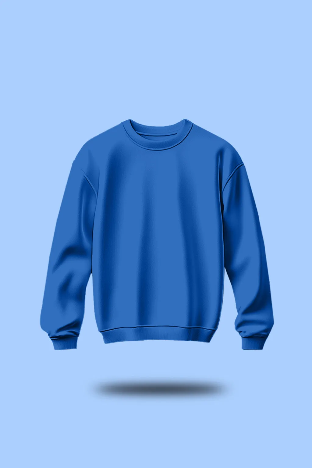 Blue Plain Oversized Fit Sweatshirt