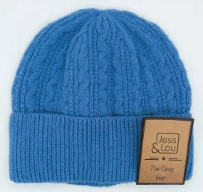 Cable Beanie Hat - Cornflower