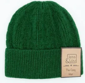 Cable Beanie Hat - Green