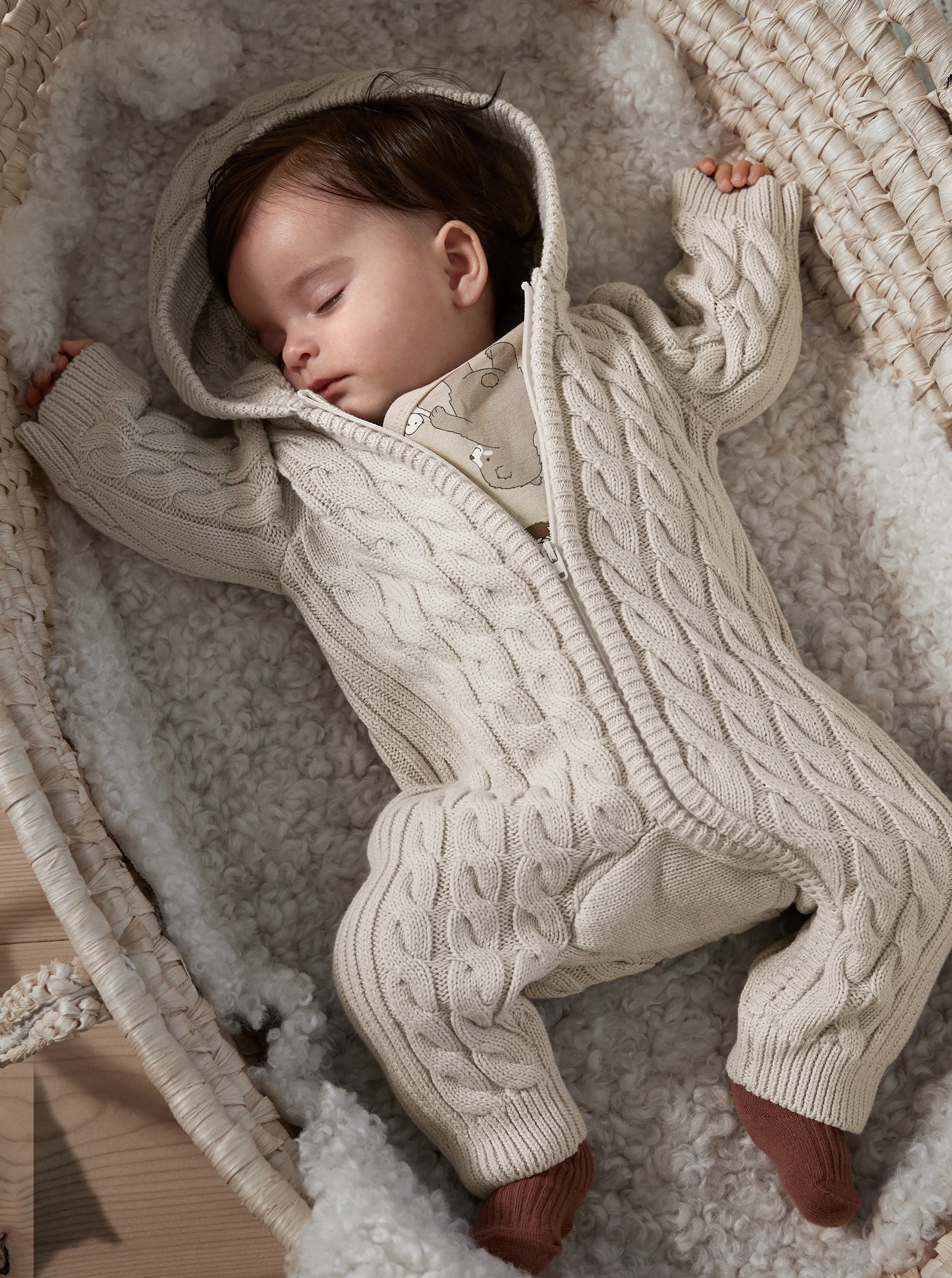 Cable Knit Baby All-in-one