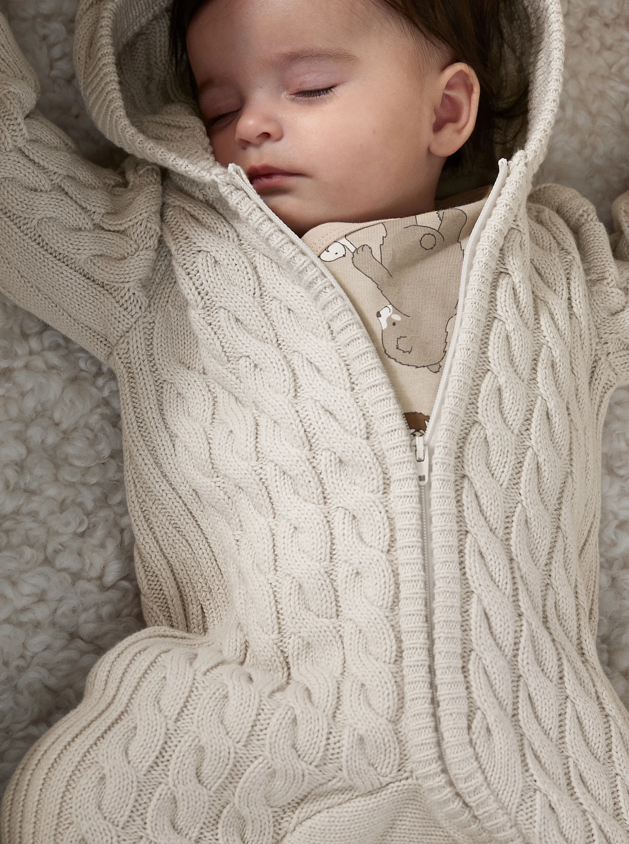 Cable Knit Baby All-in-one