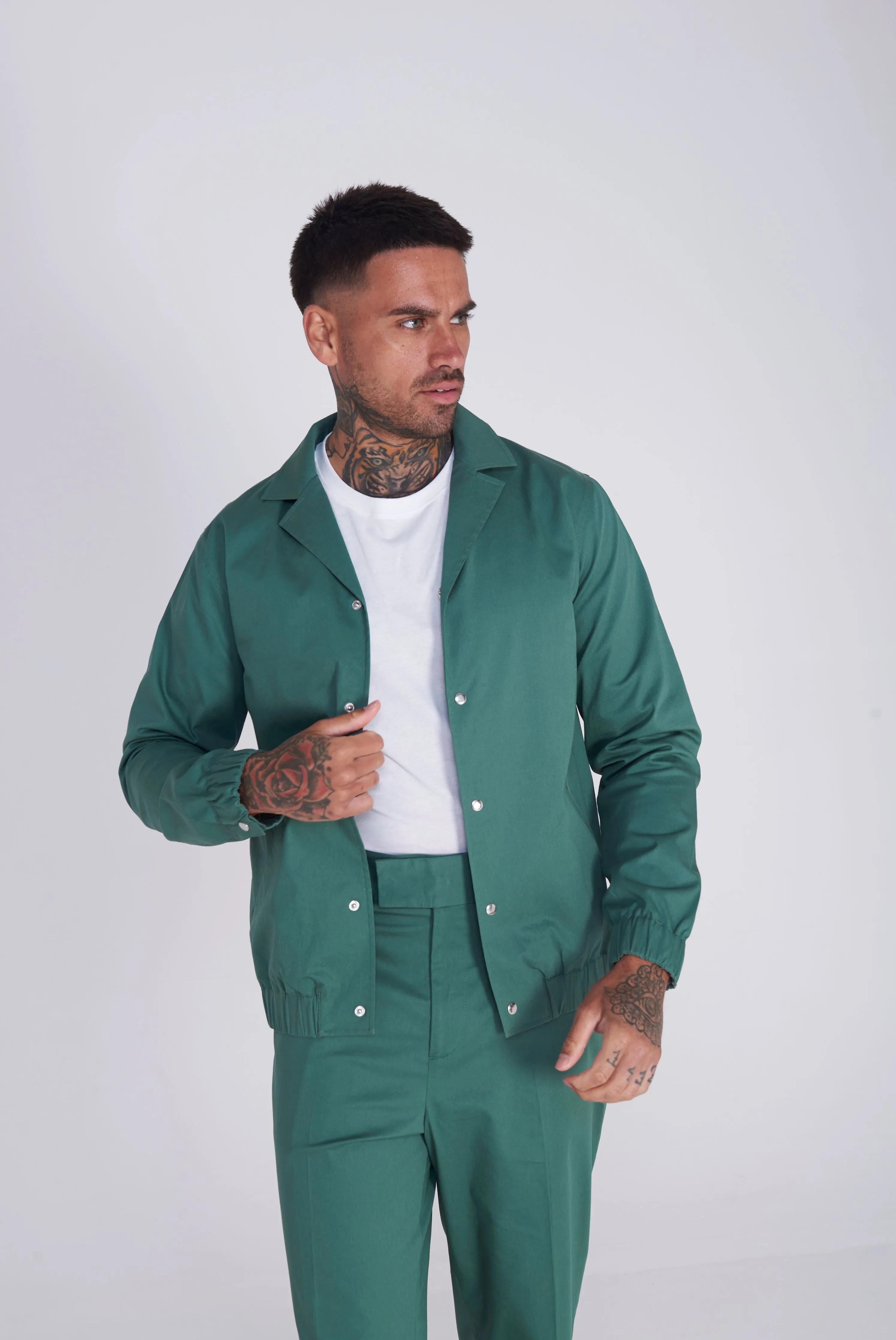 Cadiz Shacket Cotton Jacket in Green