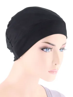 CE-CHEMOCAP-BLACK#Chemo Cap Buttery Soft in Black