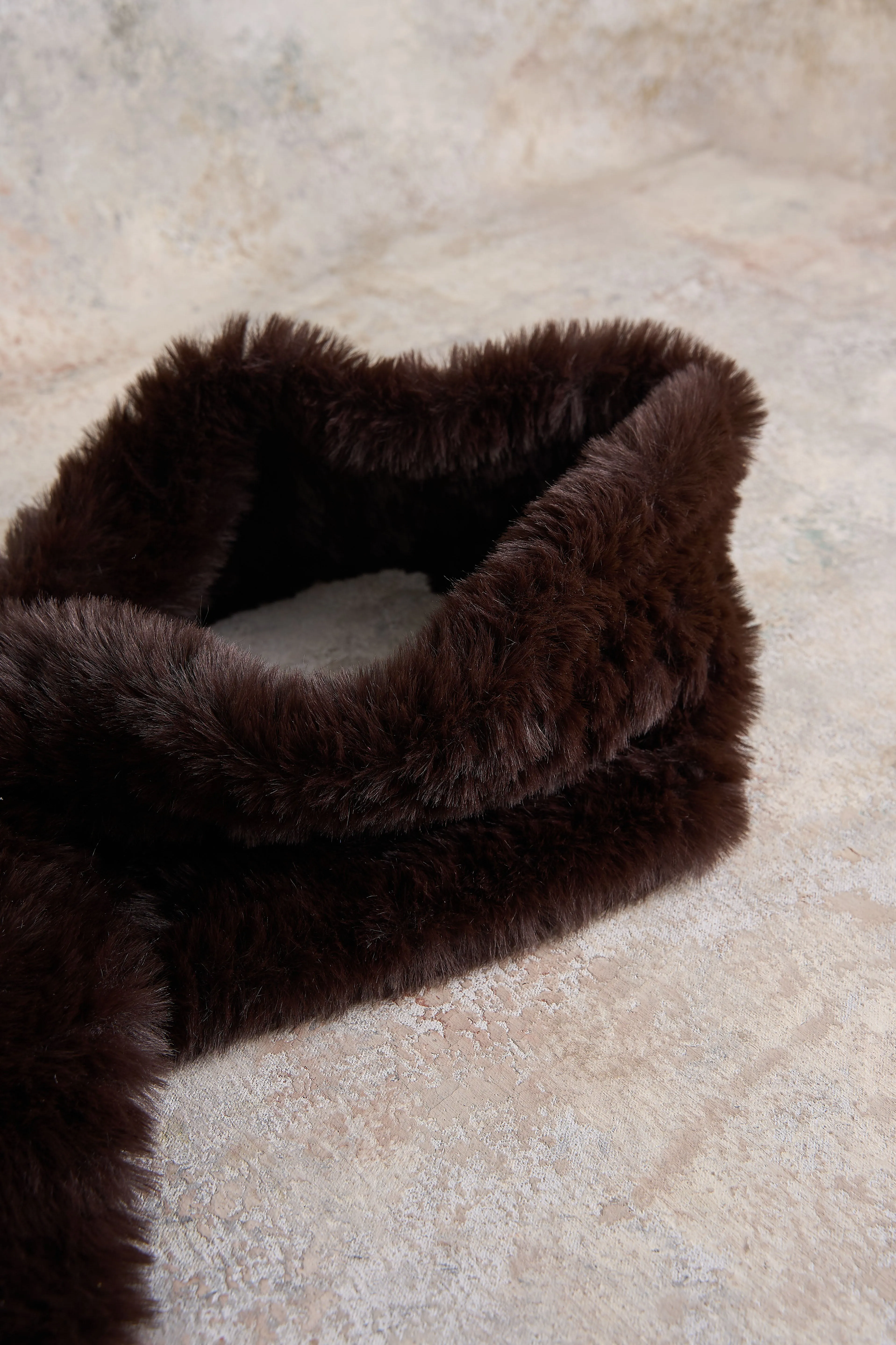 Chocolate Faux Fur Collar