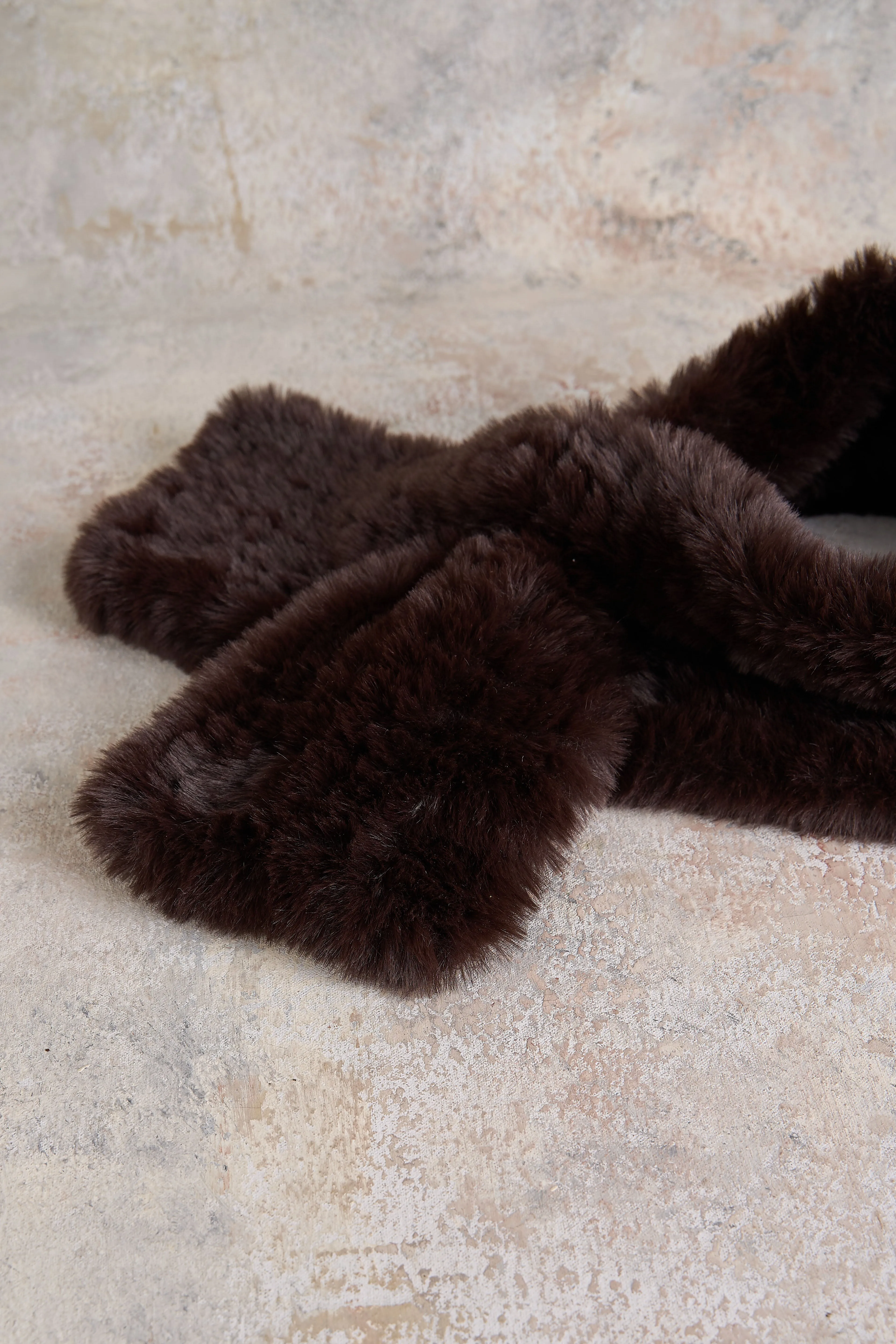 Chocolate Faux Fur Collar