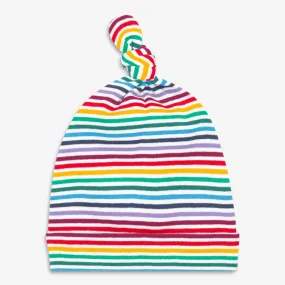 Clearance baby organic mini rainbow stripe hat