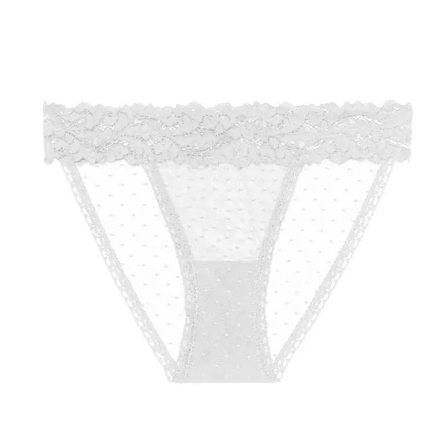 Dot Mesh Lace Underwear Low-waist Briefs Transparent intimates Lingerie Thong Sexy Panties