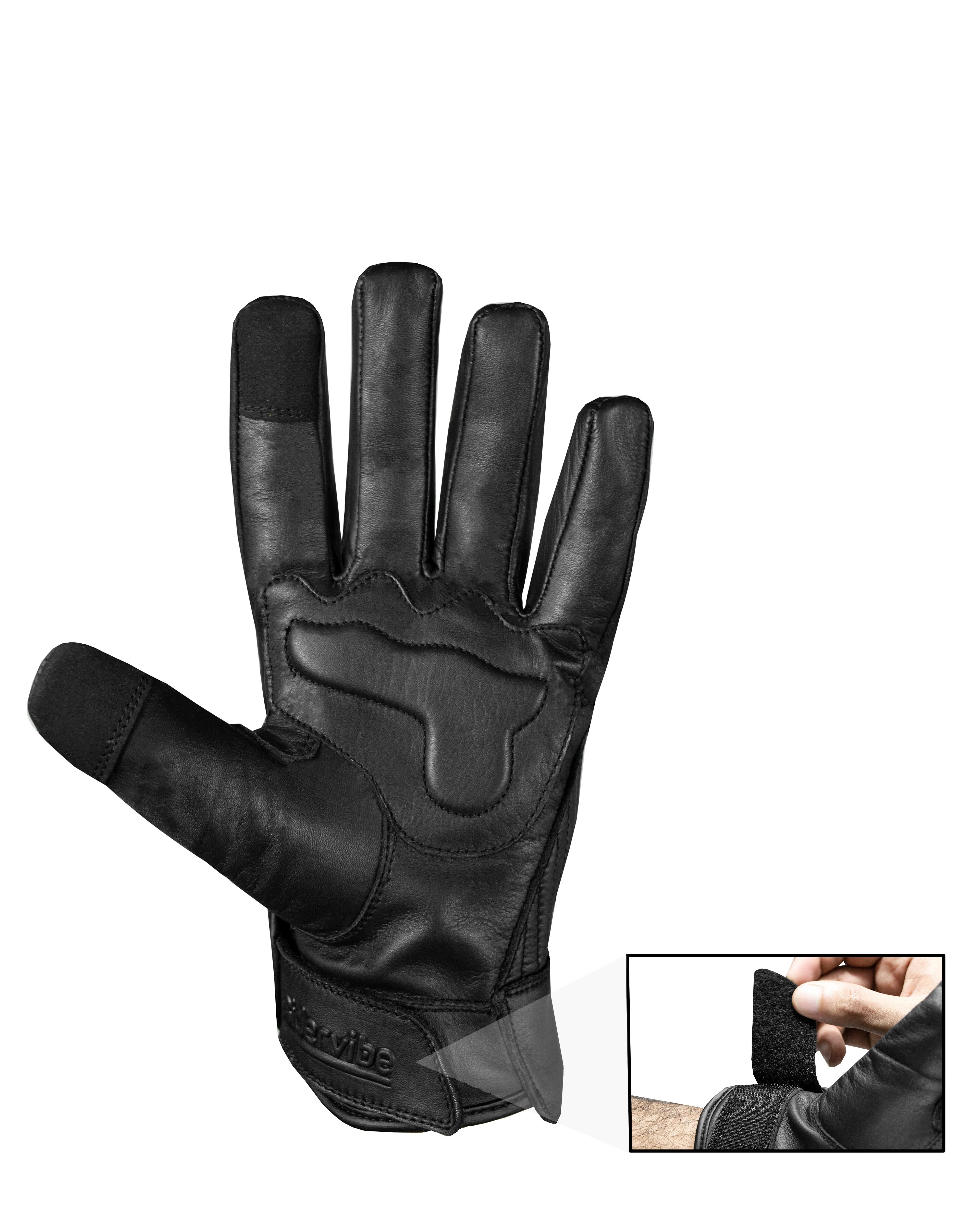 Dream Apparel Black Gaunlet Motorcycle Gloves