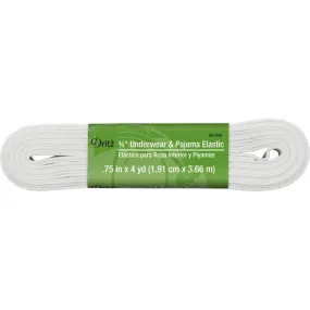 Dritz Underwear & Pajama Elastic 3/4in x 4yd White