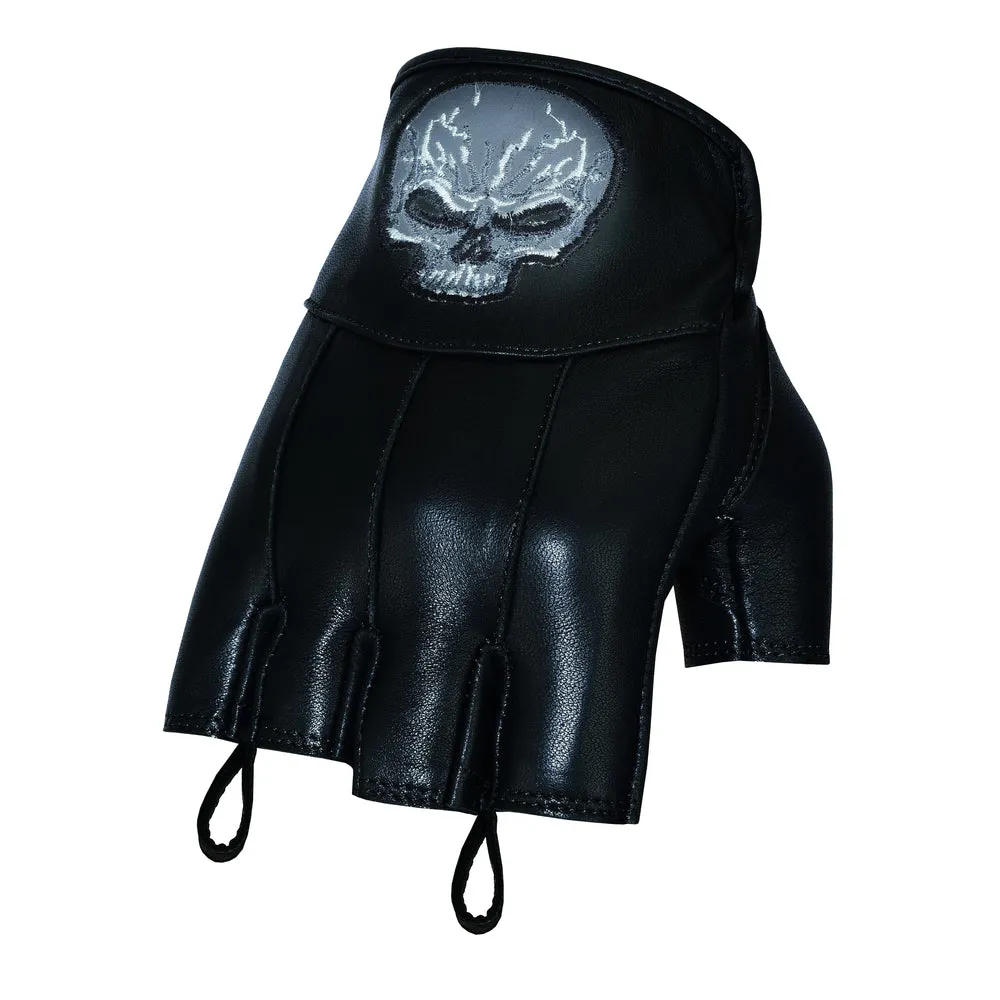 DS98 Men's Reflective Skull Fingerless Glove