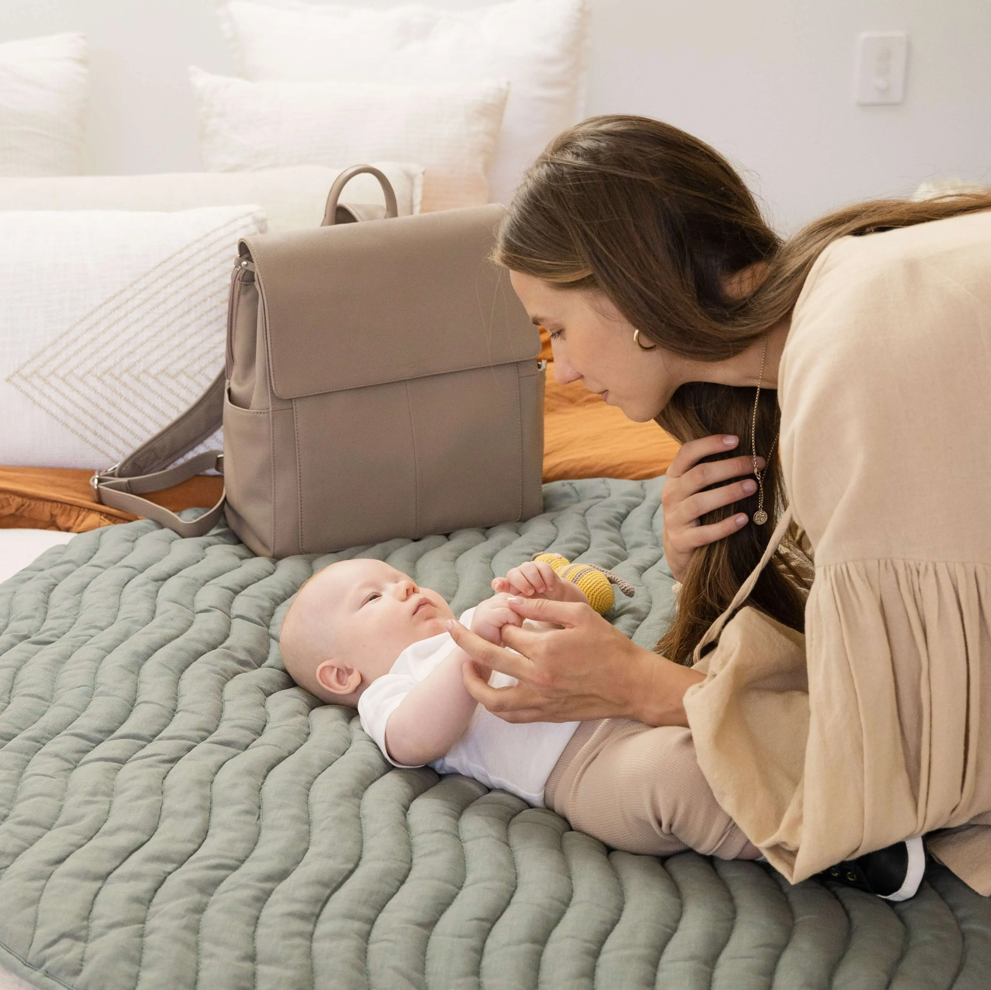 Emmy Backpack (Leather) Taupe