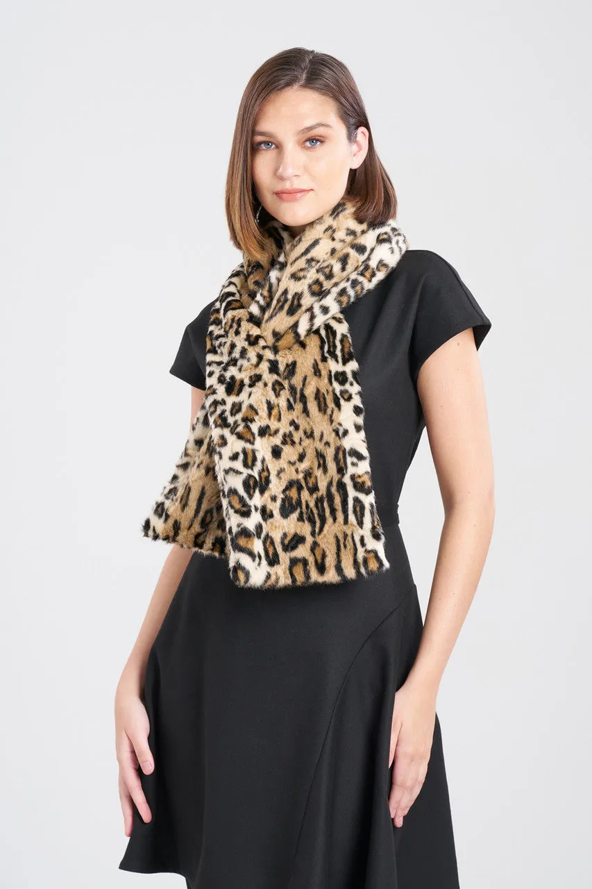 Faux Leopard Fur Scarf