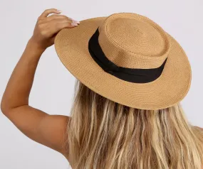 Feel The Breeze Straw Tan Boater Hat