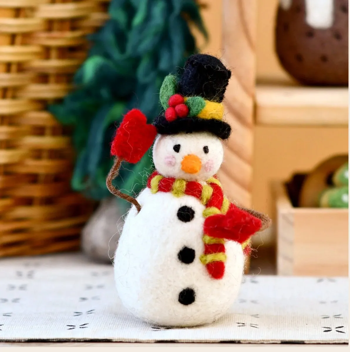 Felt Snowman with Tophat - Tara Treasures