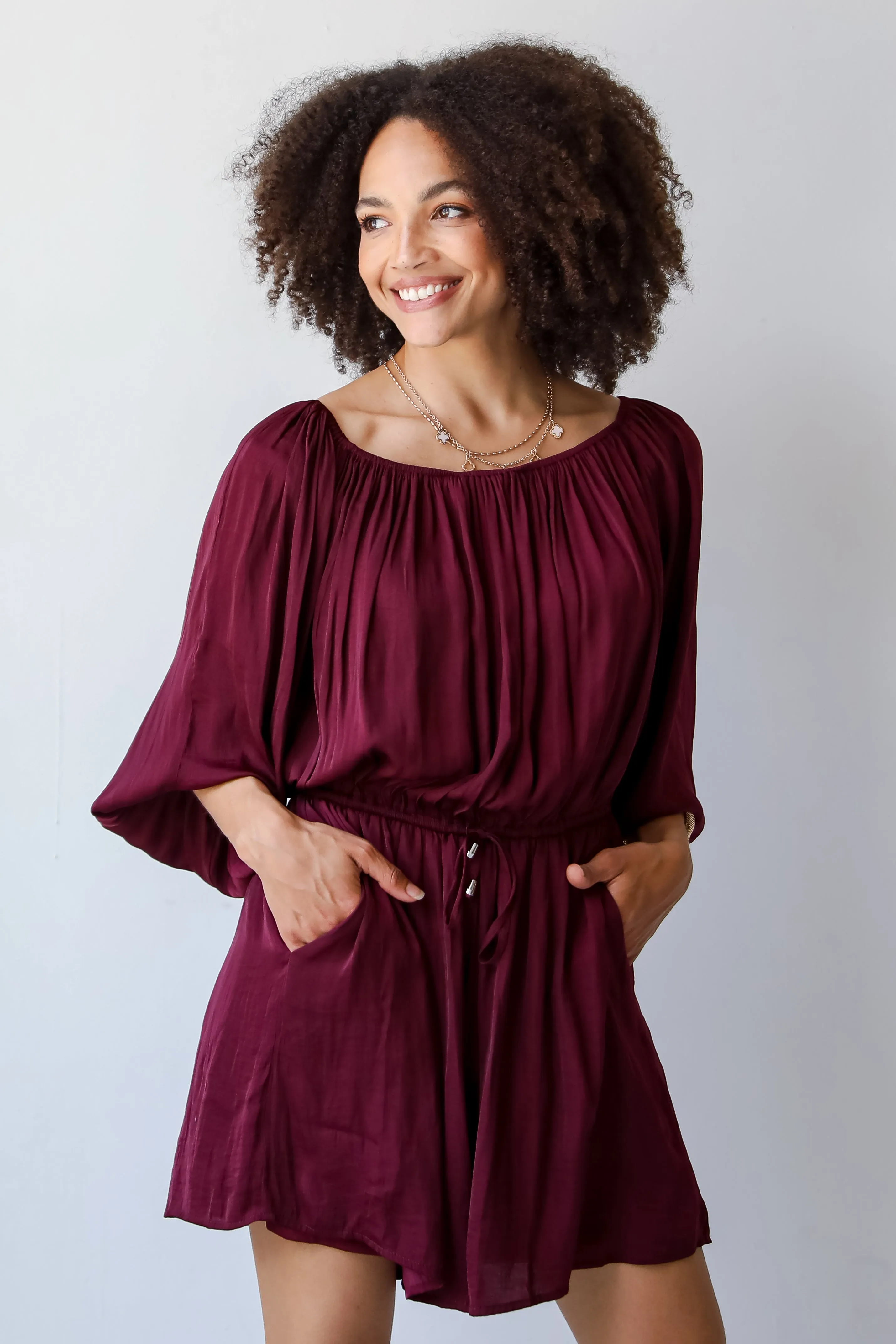 FINAL SALE - Marvelous Darling Burgundy Romper