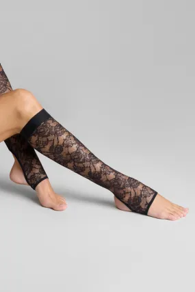 Flashback Lace Leg Warmers in Black