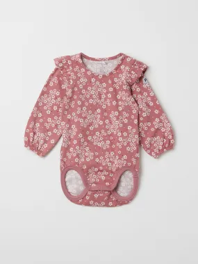 Floral Print Frilled Babygrow