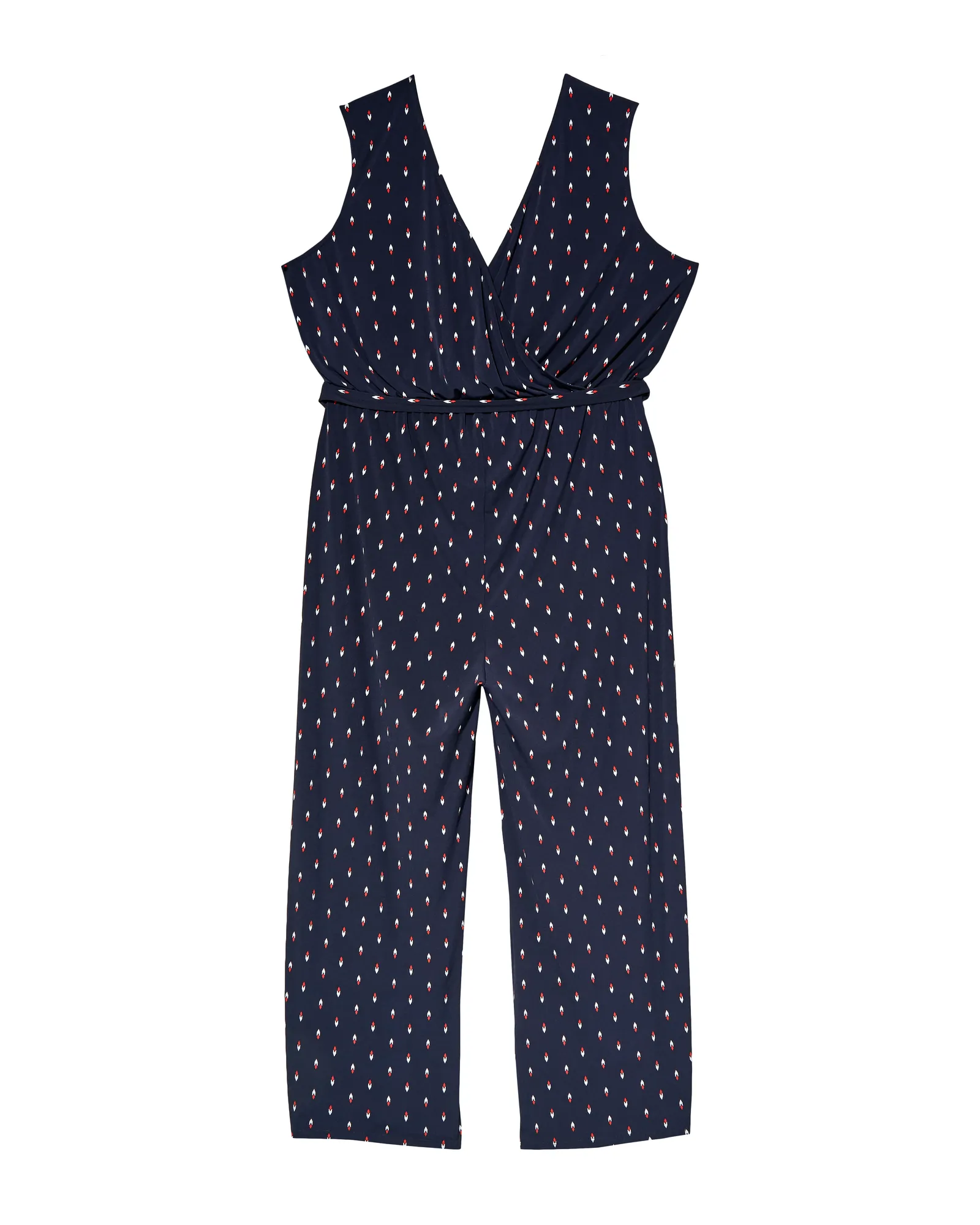 Frisco Sleeveless Knit Jumpsuit | Navy / White